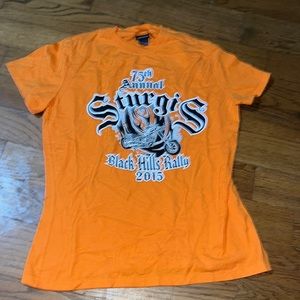 Ladies 2015 Sturgis Black Hills Rally orange T-shirt size medium 75th annual
